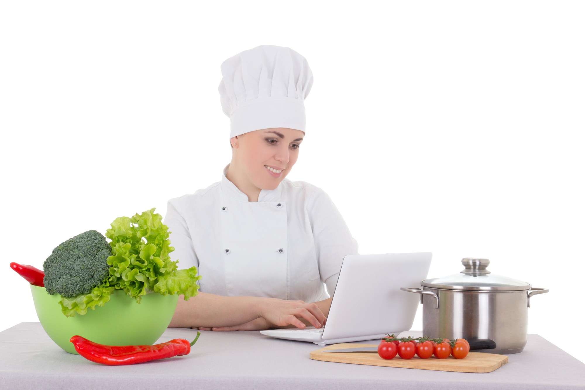 Momento di una lezione online con chef